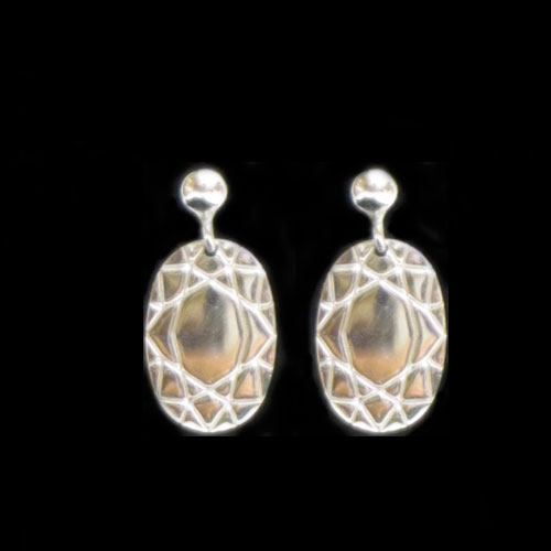 Imagen pendientes plata presión/colgar diseño redondos ovalados